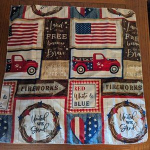 Patriotic RWB Square 20" x 20" Scarf "Land of the Free Because of the Brave"